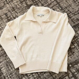 English Factory Cream V-Neck Sweater